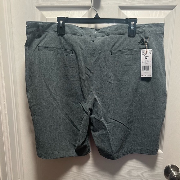 NEW Adidas‎ | Men’s Golf Shorts Crosshatch Shadow Green/White Sz 40 - Picture 2 of 6